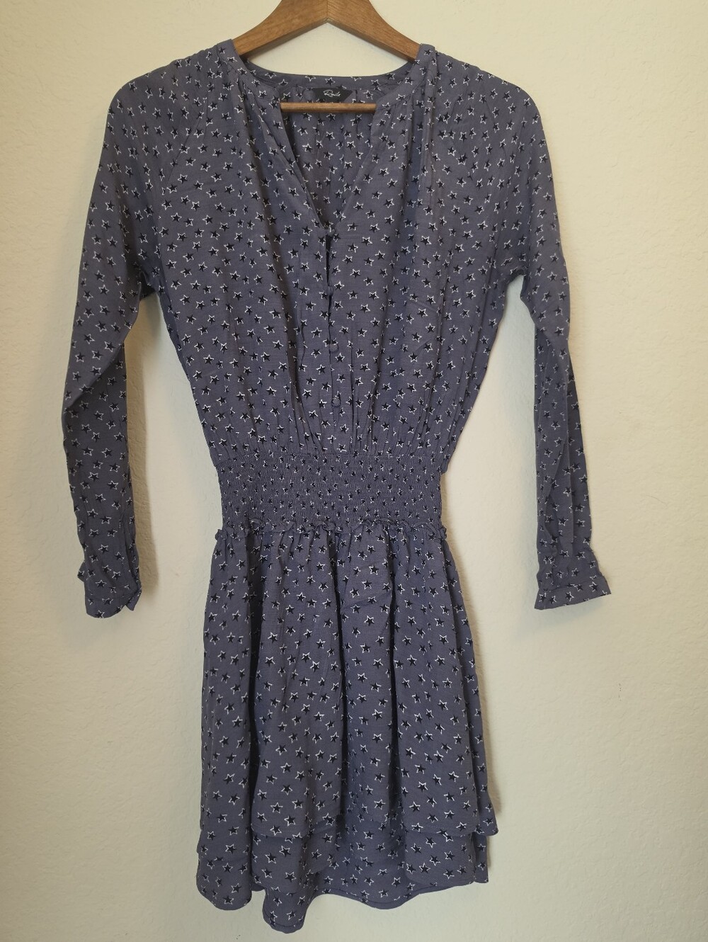 Rails‎ Jasmine Mini Dress Womens XS Eggplant Purple Black Midnight Star Print